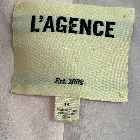 L'Agence Kenzie Pink White Boucle Tweed Blazer Jacket - Picture 8 of 13